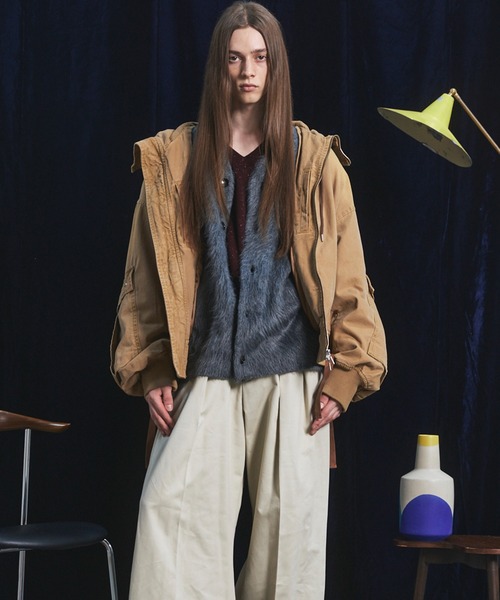 MAISON SPECIAL（メゾンスペシャル）の「《UNISEX》Cargo Pocket Duck Fabric Prime-Over Zip Hoodie Blouson/カーゴポケットダックプライムオーバージップフーディーブルゾン【MAISON SPECIAL/メゾンスペシャル】（ブルゾン・メンズ・ベージュ/ブラック/ネイビー・0/2/1）」の10枚目の写真