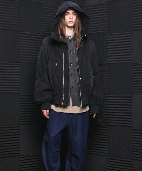 MAISON SPECIAL（メゾンスペシャル）の「《UNISEX》Cargo Pocket Duck Fabric Prime-Over Zip Hoodie Blouson/カーゴポケットダックプライムオーバージップフーディーブルゾン【MAISON SPECIAL/メゾンスペシャル】（ブルゾン・メンズ・ベージュ/ブラック/ネイビー・0/2/1）」の15枚目の写真
