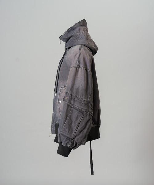MAISON SPECIAL（メゾンスペシャル）の「《UNISEX》Cargo Pocket Duck Fabric Prime-Over Zip Hoodie Blouson/カーゴポケットダックプライムオーバージップフーディーブルゾン【MAISON SPECIAL/メゾンスペシャル】（ブルゾン・メンズ・ベージュ/ブラック/ネイビー・0/2/1）」の21枚目の写真