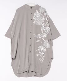 【チャイハネ】アロータバンドカラーMEN'Sロングシャツ