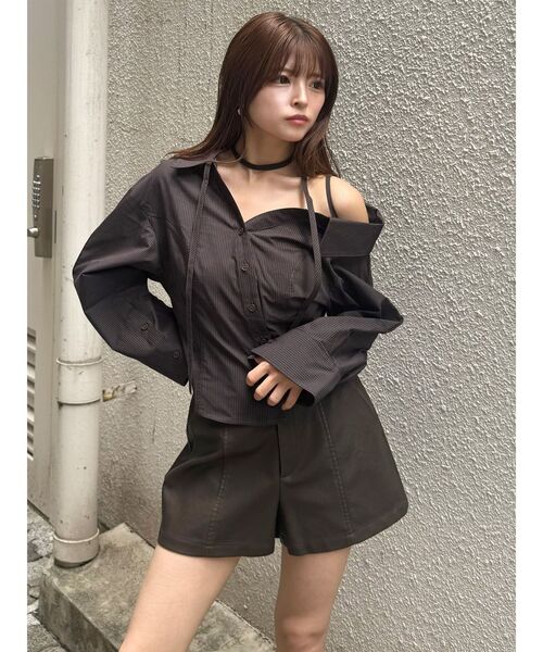 MURUA(ムルーア)の「マルチウェイオフショルストリングシャツ(シャツ/ブラウス・レディース・ホワイト/ブルー/その他1・FREE)」の5枚目の写真