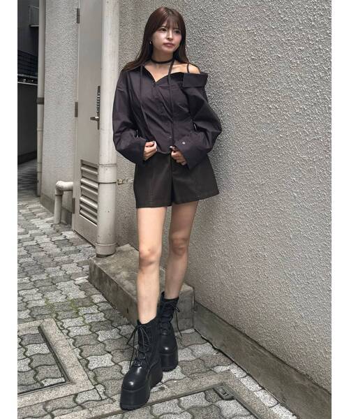 MURUA(ムルーア)の「マルチウェイオフショルストリングシャツ(シャツ/ブラウス・レディース・ホワイト/ブルー/その他1・FREE)」の9枚目の写真