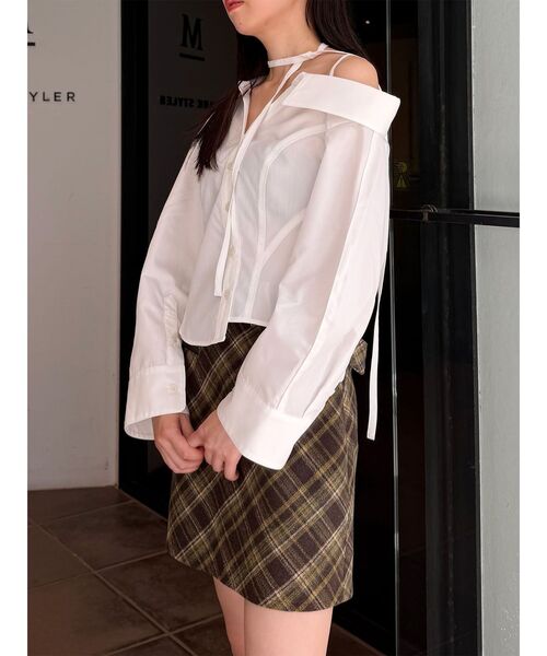 MURUA(ムルーア)の「マルチウェイオフショルストリングシャツ(シャツ/ブラウス・レディース・ホワイト/ブルー/その他1・FREE)」の13枚目の写真