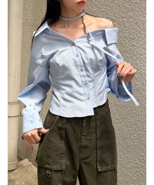 MURUA(ムルーア)の「マルチウェイオフショルストリングシャツ(シャツ/ブラウス・レディース・ホワイト/ブルー/その他1・FREE)」の20枚目の写真