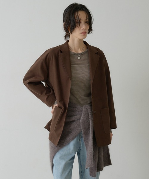 qualite（カリテ）の「スエードカバーオール / ジャケット（カバーオール・レディース・ダークブラウン・フリー）」の20枚目の写真