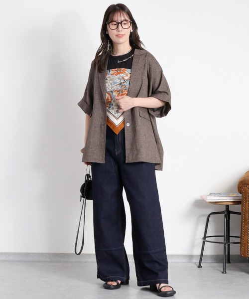 cepo（セポ）の「ダブルニーワイドストレートデニムパンツ（デニムパンツ・レディース・ブルー系1/ワンウォッシュ・S/M/L）」の3枚目の写真