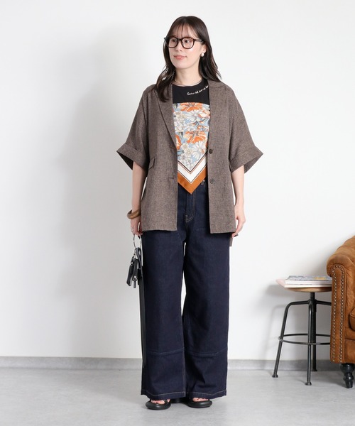 cepo（セポ）の「ダブルニーワイドストレートデニムパンツ（デニムパンツ・レディース・ブルー系1/ワンウォッシュ・S/M/L）」の4枚目の写真