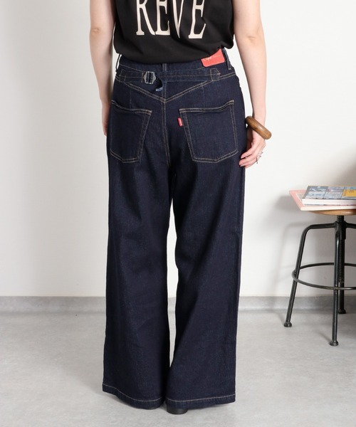 cepo（セポ）の「ダブルニーワイドストレートデニムパンツ（デニムパンツ・レディース・ブルー系1/ワンウォッシュ・S/M/L）」の16枚目の写真