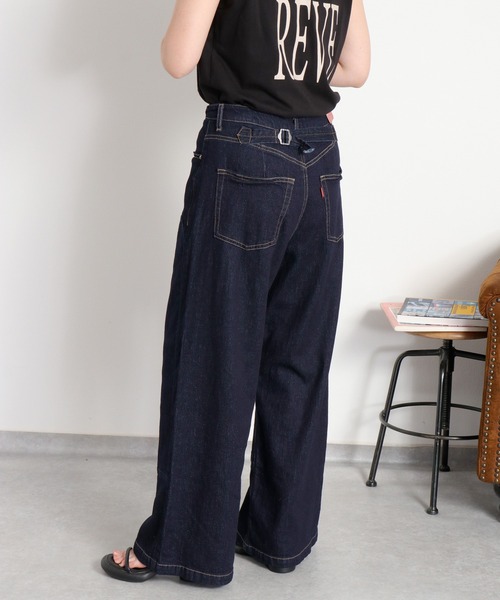 cepo（セポ）の「ダブルニーワイドストレートデニムパンツ（デニムパンツ・レディース・ブルー系1/ワンウォッシュ・S/M/L）」の15枚目の写真