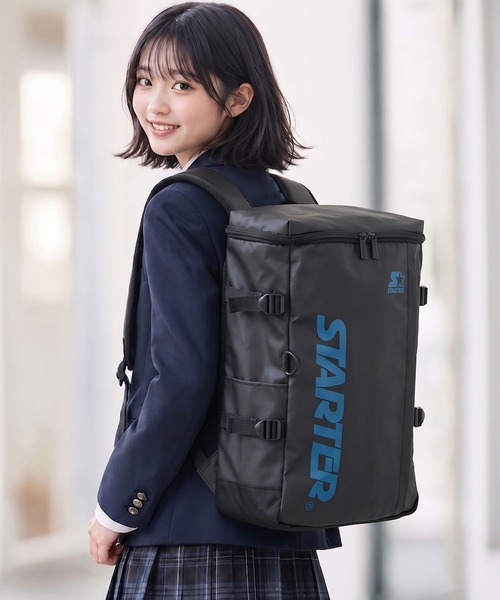 STARTER（スターター）の「【STARTER スターター】ボックス型リュック 撥水 スクールバッグ バックパック 通学（バックパック/リュック・メンズ・ブラック×シルバー/ブラック×ブルー/ブラック×ブラック・FREE）」の7枚目の写真