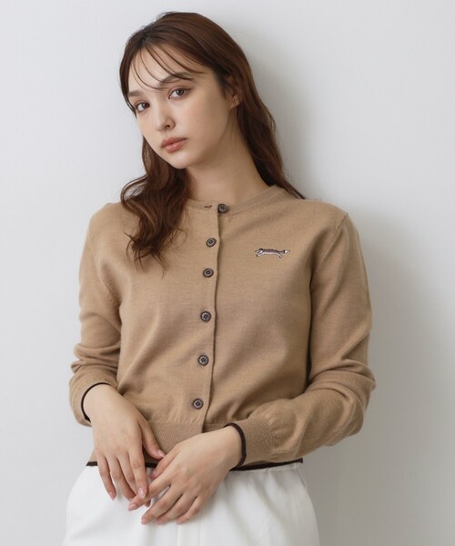 DRESSTERIOR(ドレステリア)の「ゼニアバル―ファキャッシュウールクルーネックカーディガン(カーディガン/ボレロ・レディース・グレー/ブルー系その他/ベージュ/ブラウン系その他/ネイビー・38/36)」の1枚目の写真