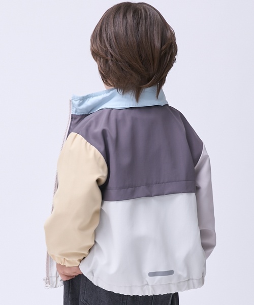 petit main(プティマイン)の「【撥水加工】配色ウィンブレ(ブルゾン・キッズ・ネイビー/ブルーグリーン/レッド・130cm/120cm/110cm/100cm/80cm/90cm)」の5枚目の写真
