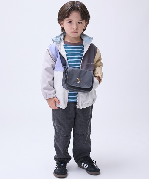 petit main(プティマイン)の「【撥水加工】配色ウィンブレ(ブルゾン・キッズ・ネイビー/ブルーグリーン/レッド・130cm/120cm/110cm/100cm/80cm/90cm)」の6枚目の写真