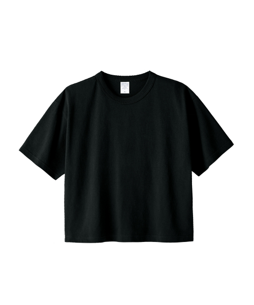 C WEAR BY THE GENIUS(シーウェアバイザジーニアス)の「ネックバインディングオーバーサイズクロップTシャツブラック(Tシャツ/カットソー・レディース・その他・X-LARGE/XX-LARGE/SMALL/MEDIUM/LARGE)」の5枚目の写真