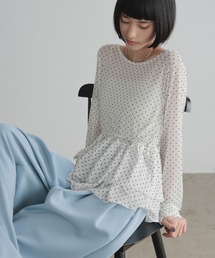 LOWRYS FARM | ドットレースチュールLS 1068509(Tシャツ/カットソー)