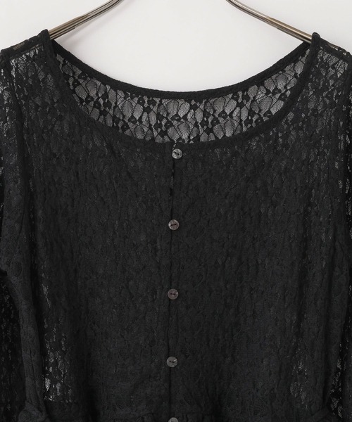 LOWRYS FARM(ローリーズファーム)の「ドットレースチュールLS 1068509(Tシャツ/カットソー・レディース・ホワイト系その他2/ブラック/ホワイト/ホワイト系その他・FREE)」の17枚目の写真