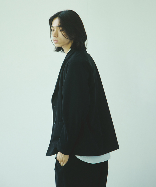 JOURNAL STANDARD(ジャーナルスタンダード)の「トリコット アンコンストラクテッド ダブル ジャケット(テーラードジャケット・メンズ・ブラック/ネイビー/グレー・SMALL/MEDIUM/LARGE)」の10枚目の写真