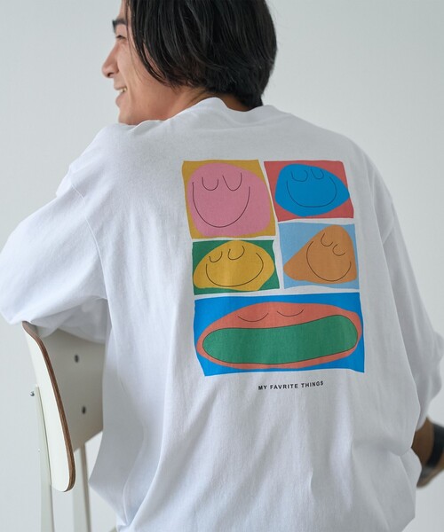 coen(コーエン)の「MY FAVORITE THINGS(マイ フェイバリット シングス)デザインプリント ロングスリーブTシャツ(Tシャツ/カットソー・メンズ・ライトピンク/ホワイト/ブラック・S/XL/L/M)」の13枚目の写真