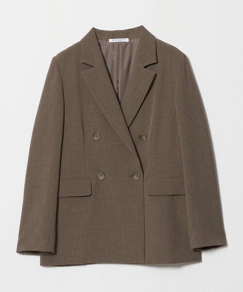 BEAUTY&YOUTH UNITED ARROWS(ビューティーアンドユースユナイテッドアローズ)の「ポリエステルブレンド メランジ ダブルジャケット 防シワ(テーラードジャケット・レディース・モカ/ダークグレー・M/S/XS)」の1枚目の写真