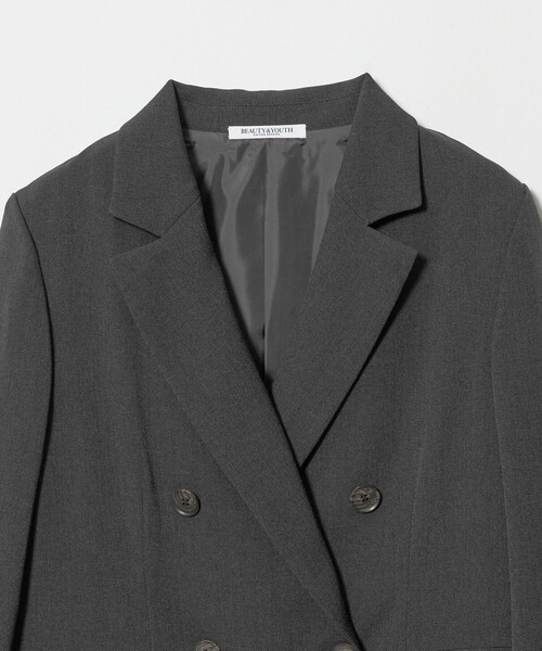 BEAUTY&YOUTH UNITED ARROWS(ビューティーアンドユースユナイテッドアローズ)の「ポリエステルブレンド メランジ ダブルジャケット 防シワ(テーラードジャケット・レディース・モカ/ダークグレー・M/S/XS)」の4枚目の写真