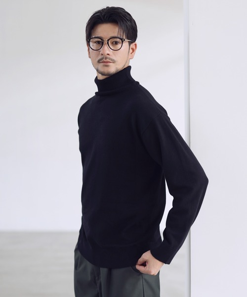 SPU(スプ)の「カシミヤ混ハイゲージタートルネックニット(ニット/セーター・メンズ・ブラック/チャコール/ネイビー/オフホワイト・XL/L/M/S)」の2枚目の写真