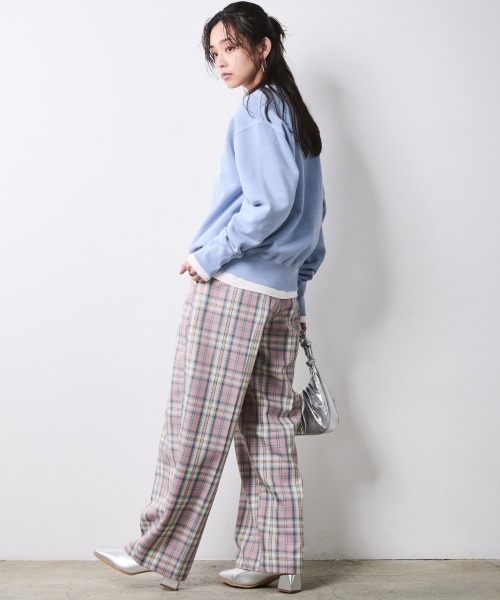 CHIC STYLE(シックスタイル)の「チェックバレルパンツ<大きいサイズ有>シックスタイル(その他パンツ・レディース・ブルー系/ピンク系・M/LL/L/5L/4L/3L)」の8枚目の写真