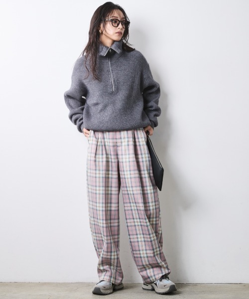 CHIC STYLE(シックスタイル)の「チェックバレルパンツ<大きいサイズ有>シックスタイル(その他パンツ・レディース・ブルー系/ピンク系・M/LL/L/5L/4L/3L)」の9枚目の写真
