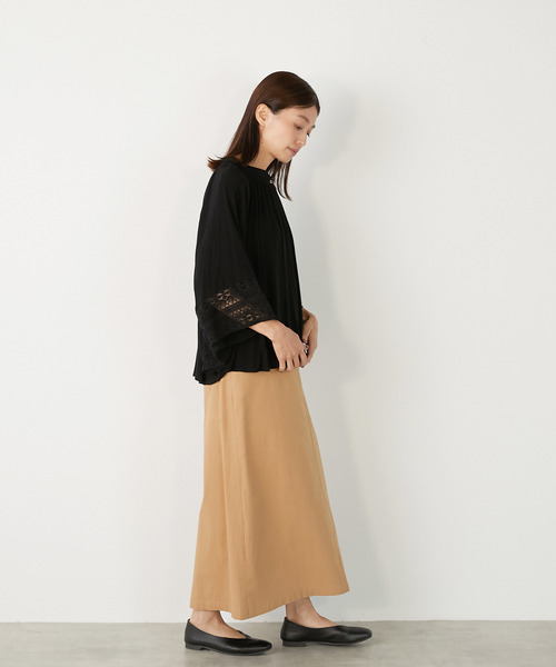 MELROSE claire（メルローズ クレール）の「【スラブストレッチAラインスカート】（スカート・レディース・キャメル/ブラック/グリーン系その他・3/2）」の18枚目の写真