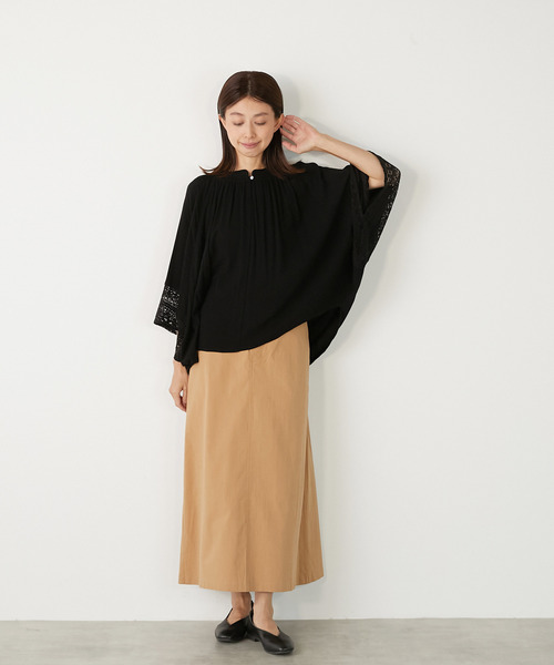 MELROSE claire（メルローズ クレール）の「【スラブストレッチAラインスカート】（スカート・レディース・キャメル/ブラック/グリーン系その他・3/2）」の20枚目の写真