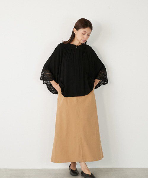 MELROSE claire（メルローズ クレール）の「【スラブストレッチAラインスカート】（スカート・レディース・キャメル/ブラック/グリーン系その他・3/2）」の22枚目の写真