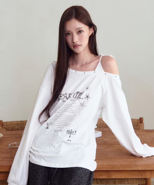 THE GREEN LAB（ザグリーンラボ）の「スタッズワンショルダーストラップロングスリーブ [VLACK]（Tシャツ/カットソー・レディース・その他・FREE）」の12枚目の写真