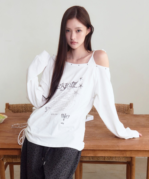 THE GREEN LAB（ザグリーンラボ）の「スタッズワンショルダーストラップロングスリーブ [VLACK]（Tシャツ/カットソー・レディース・その他・FREE）」の15枚目の写真