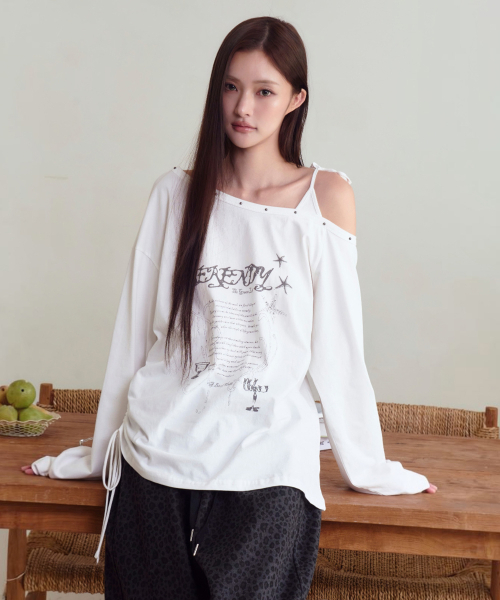 THE GREEN LAB（ザグリーンラボ）の「スタッズワンショルダーストラップロングスリーブ [VLACK]（Tシャツ/カットソー・レディース・その他・FREE）」の19枚目の写真