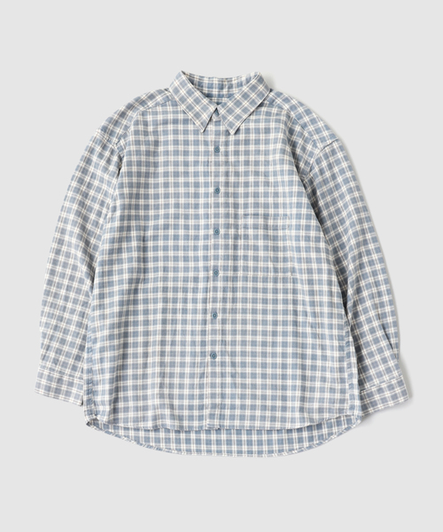 Anachronorm(アナクロノーム)の「ANACHRONORM / アナクロノーム CHECK WIDE SHIRTS(シャツ/ブラウス・メンズ・ベージュ/コバルトブルー・LARGE/MEDIUM)」の2枚目の写真