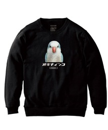 Moftique（モフティック） トレーナー スウェット 裏毛 オキナインコ 鳥 アニマル プリント トップス レディース ユニセックス