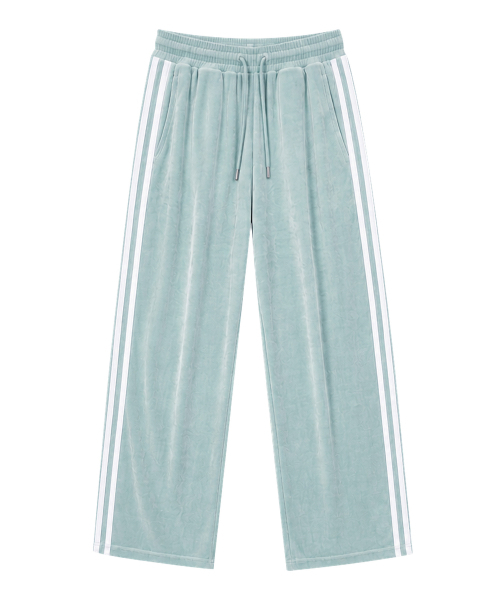 MOZMOZ(モズモズ)の「ベルベットワイドトラックパンツミント(スウェットパンツ・レディース・ミント・X-LARGE/LARGE)」の3枚目の写真