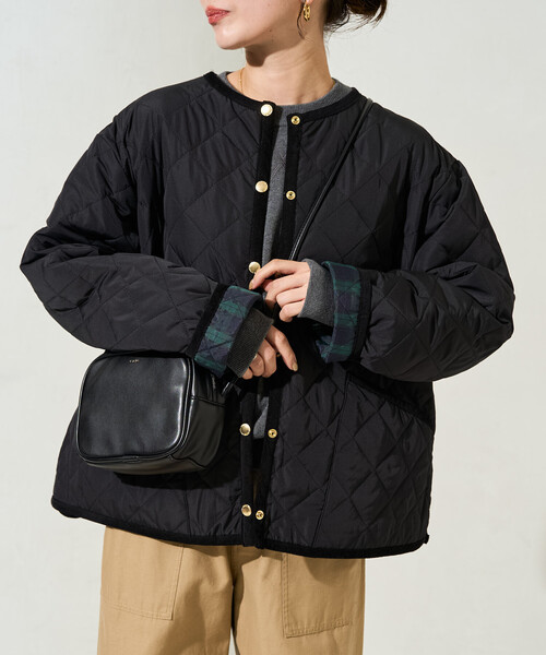 FREAK'S STORE(フリークスストア)の「限定展開 キルティング ノーカラー ジャケット(ノーカラージャケット・レディース・ブラック/オリーブ/ベージュ・フリ-)」の2枚目の写真