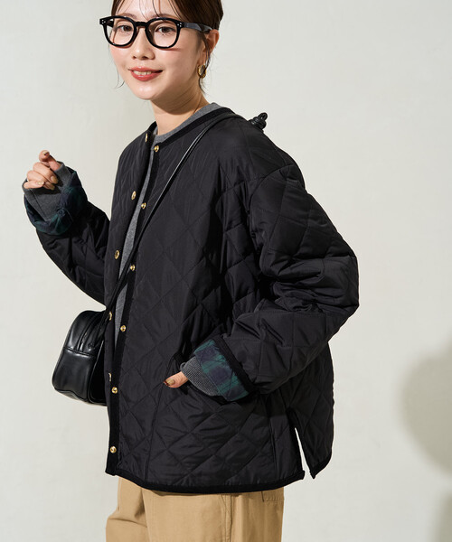 FREAK'S STORE(フリークスストア)の「限定展開 キルティング ノーカラー ジャケット(ノーカラージャケット・レディース・ブラック/オリーブ/ベージュ・フリ-)」の14枚目の写真