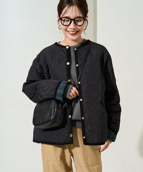 FREAK'S STORE(フリークスストア)の「限定展開 キルティング ノーカラー ジャケット(ノーカラージャケット・レディース・ブラック/オリーブ/ベージュ・フリ-)」の16枚目の写真