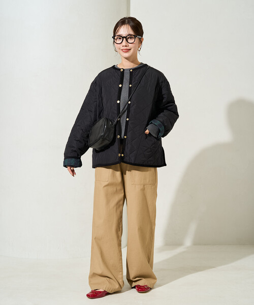 FREAK'S STORE(フリークスストア)の「限定展開 キルティング ノーカラー ジャケット(ノーカラージャケット・レディース・ブラック/オリーブ/ベージュ・フリ-)」の17枚目の写真