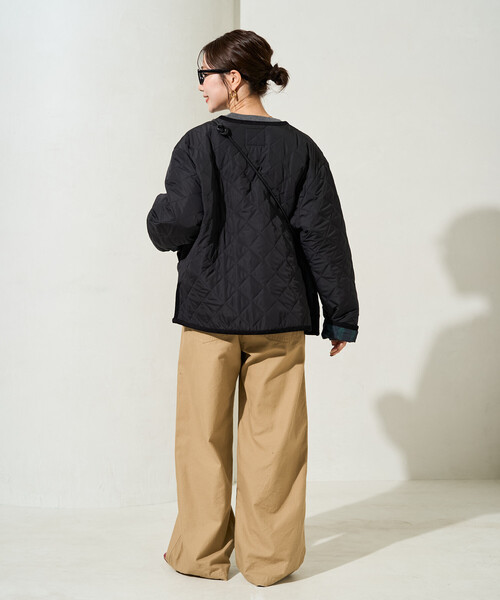FREAK'S STORE(フリークスストア)の「限定展開 キルティング ノーカラー ジャケット(ノーカラージャケット・レディース・ブラック/オリーブ/ベージュ・フリ-)」の19枚目の写真