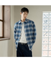 [COUTURE] コットン100% ウォーム起毛 ブルーチェック オーバーサイズシャツ