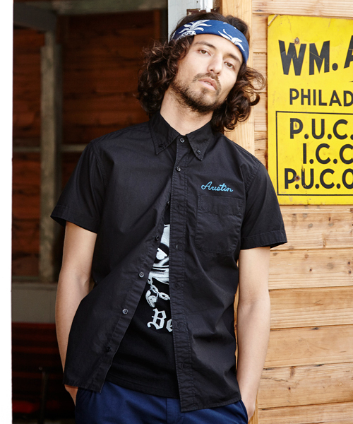 HYSTERIC GLAMOUR（ヒステリックグラマー）の「I’M LOST TOO刺繍 半袖ボタンダウンSH（シャツ/ブラウス・メンズ・ホワイト/ブラック・LARGE/MEDIUM/SMALL）」の2枚目の写真