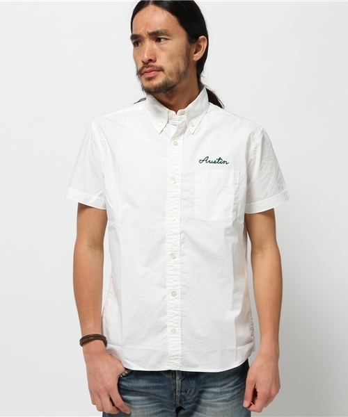 HYSTERIC GLAMOUR（ヒステリックグラマー）の「I’M LOST TOO刺繍 半袖ボタンダウンSH（シャツ/ブラウス・メンズ・ホワイト/ブラック・LARGE/MEDIUM/SMALL）」の14枚目の写真