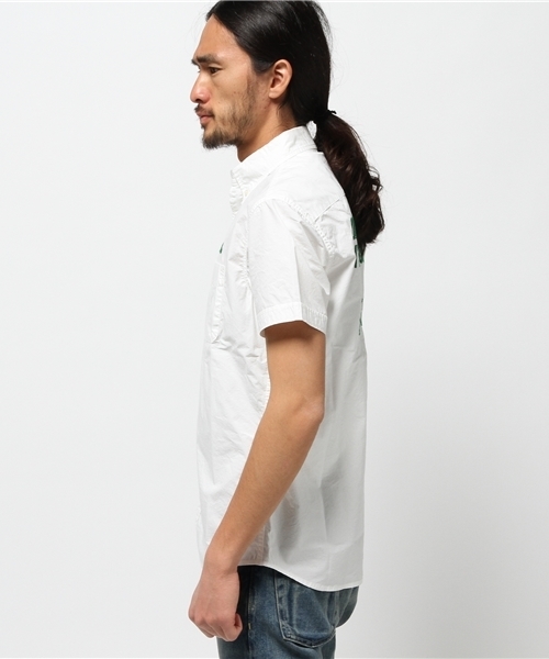 HYSTERIC GLAMOUR（ヒステリックグラマー）の「I’M LOST TOO刺繍 半袖ボタンダウンSH（シャツ/ブラウス・メンズ・ホワイト/ブラック・LARGE/MEDIUM/SMALL）」の3枚目の写真