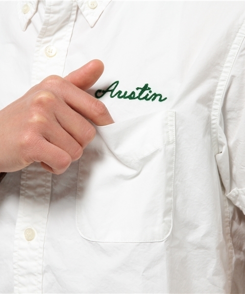 HYSTERIC GLAMOUR（ヒステリックグラマー）の「I’M LOST TOO刺繍 半袖ボタンダウンSH（シャツ/ブラウス・メンズ・ホワイト/ブラック・LARGE/MEDIUM/SMALL）」の7枚目の写真