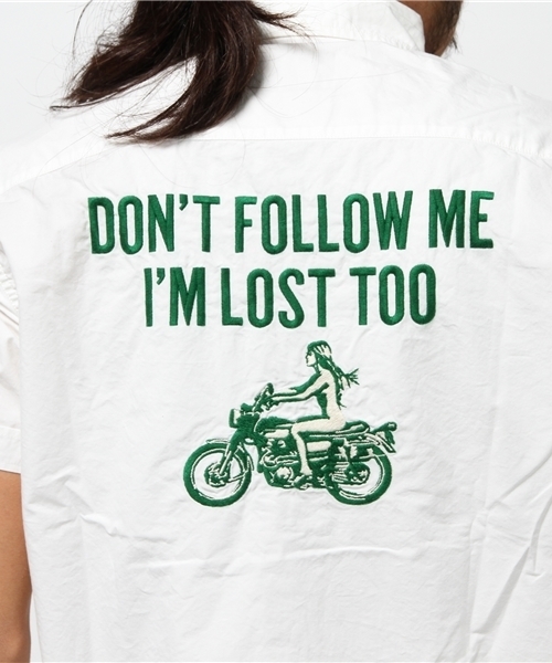 HYSTERIC GLAMOUR（ヒステリックグラマー）の「I’M LOST TOO刺繍 半袖ボタンダウンSH（シャツ/ブラウス・メンズ・ホワイト/ブラック・LARGE/MEDIUM/SMALL）」の9枚目の写真