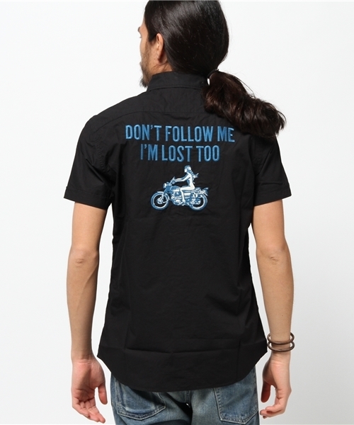 HYSTERIC GLAMOUR（ヒステリックグラマー）の「I’M LOST TOO刺繍 半袖ボタンダウンSH（シャツ/ブラウス・メンズ・ホワイト/ブラック・LARGE/MEDIUM/SMALL）」の11枚目の写真