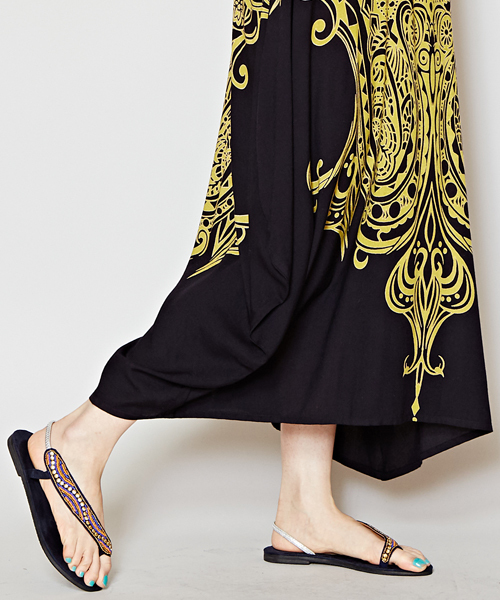 チャイハネ（チャイハネ）の「【チャイハネ】yul トライバルプリント変形ノースリーブワンピース（ワンピース・レディース・ブラック/ホワイト/ブルー/オレンジ/ライム/ターコイズブルー/パープル/オフホワイト・FREE）」の20枚目の写真