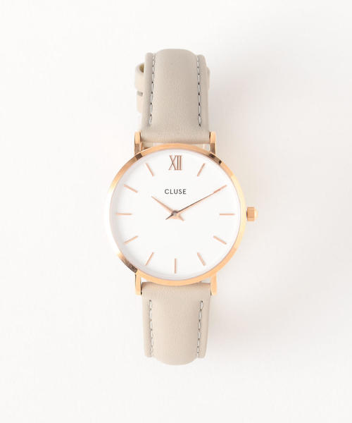 CLUSE(クルース)の「<CLUSE>∴レザー 33mmフェイスウォッチ(アナログ腕時計・レディース・ブラック/ライトグレー/ブラウン/ベージュ・FREE)」の2枚目の写真